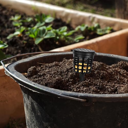 Miniatura 6 de Happyyami 50 cestas de fertilizante para bonsái, caja de fertilizante de plástico, cesta de fertilizante con cubierta para plantas de cultivo de