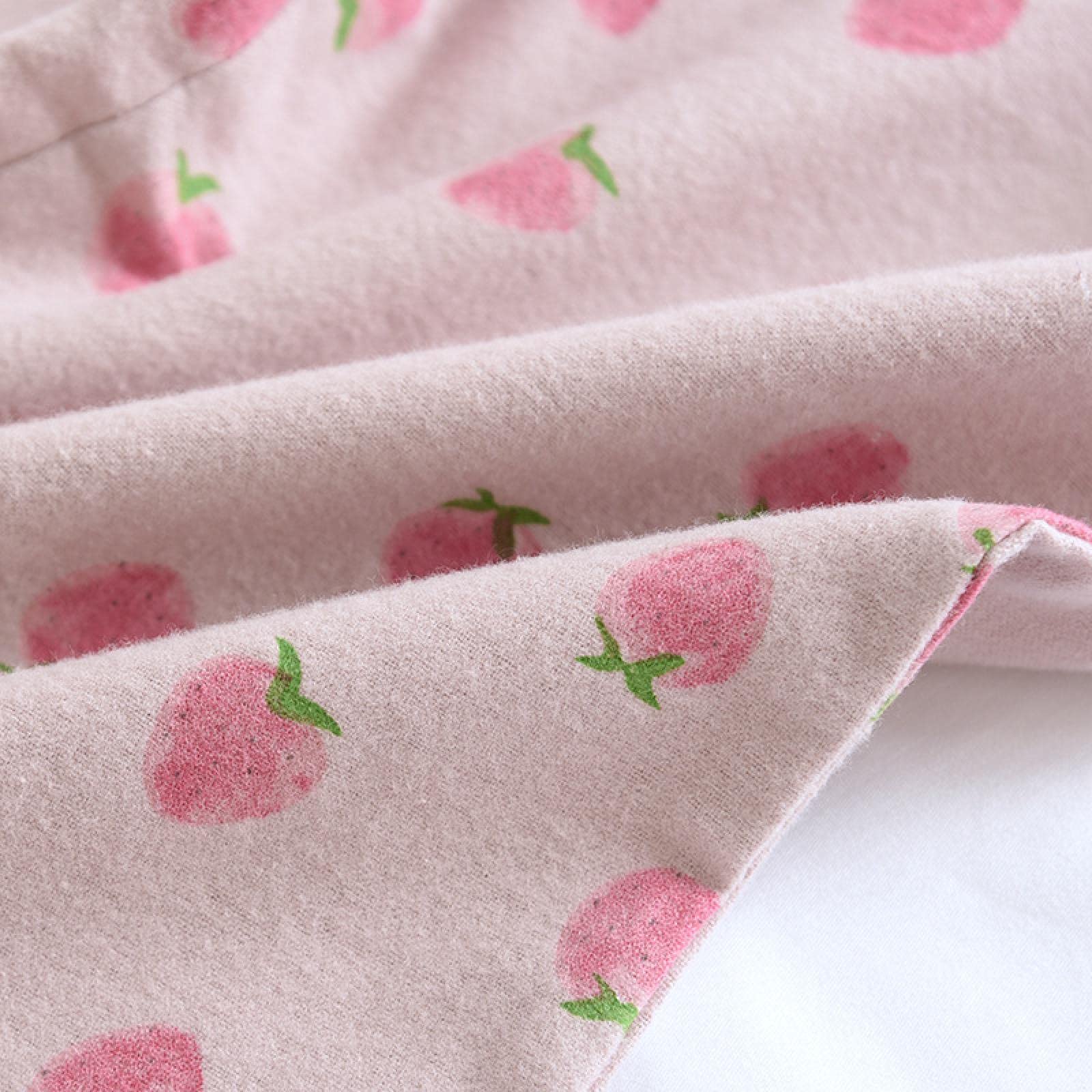 Un Pijama Cómodo Pijamas De Mujer Pijamas De Mujer Pijamas De Otoño Conjunto De Pijamas De Mujer Pantalones De Manga Larga De Algodón Puro Ropa De Dormir para Mujer,Strawberry-Blue-M