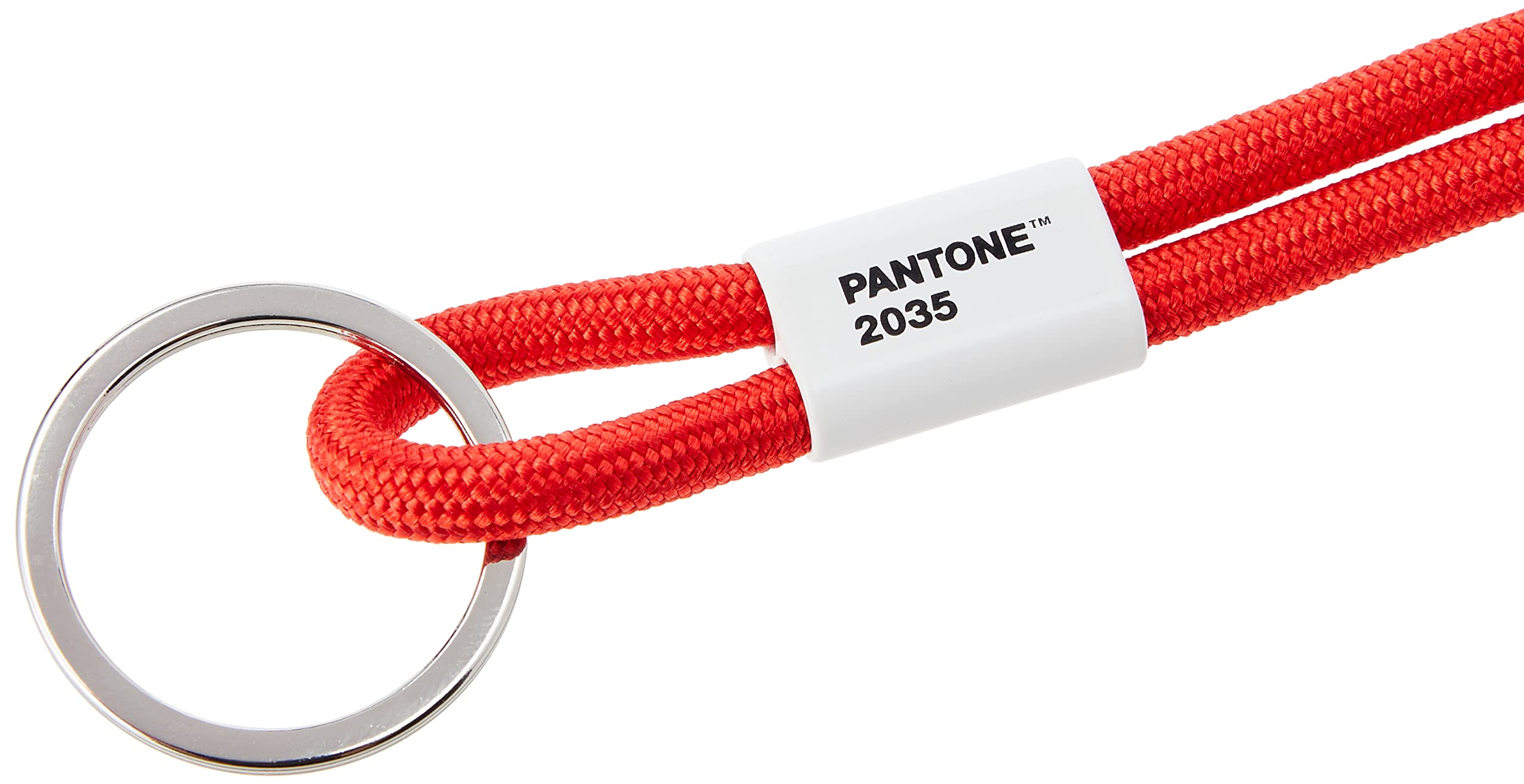 Pantone Designerska smycz na klucze Key Chain Long | Breloczek do kluczy wytrzymały i żywy kolor | długa | Red 2035 | czerwony