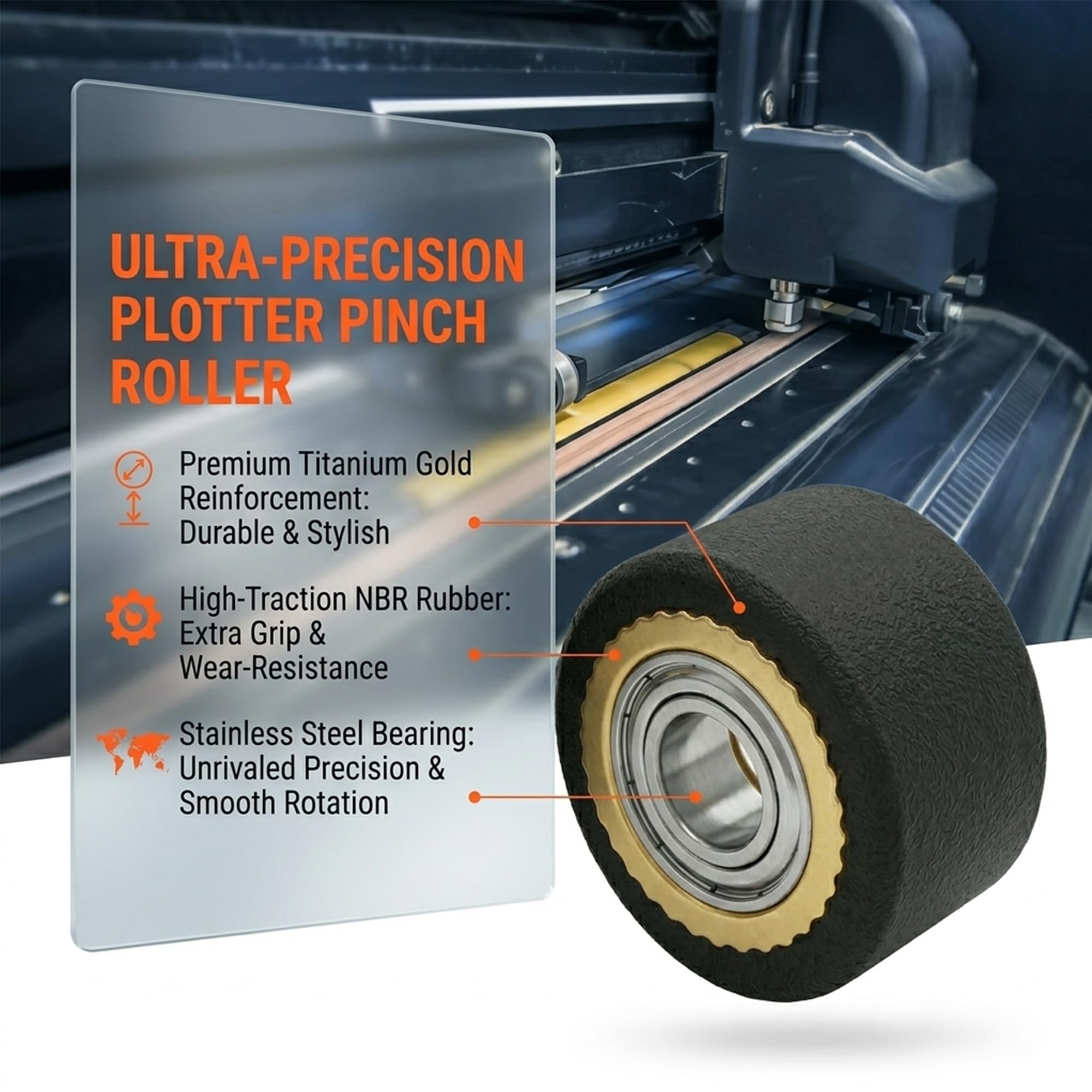 5pcs HQ Pinch Roller per Summa Taglierina Plotter Roland GCC LiYu RABIT Pcut Mimaki 5x10x18