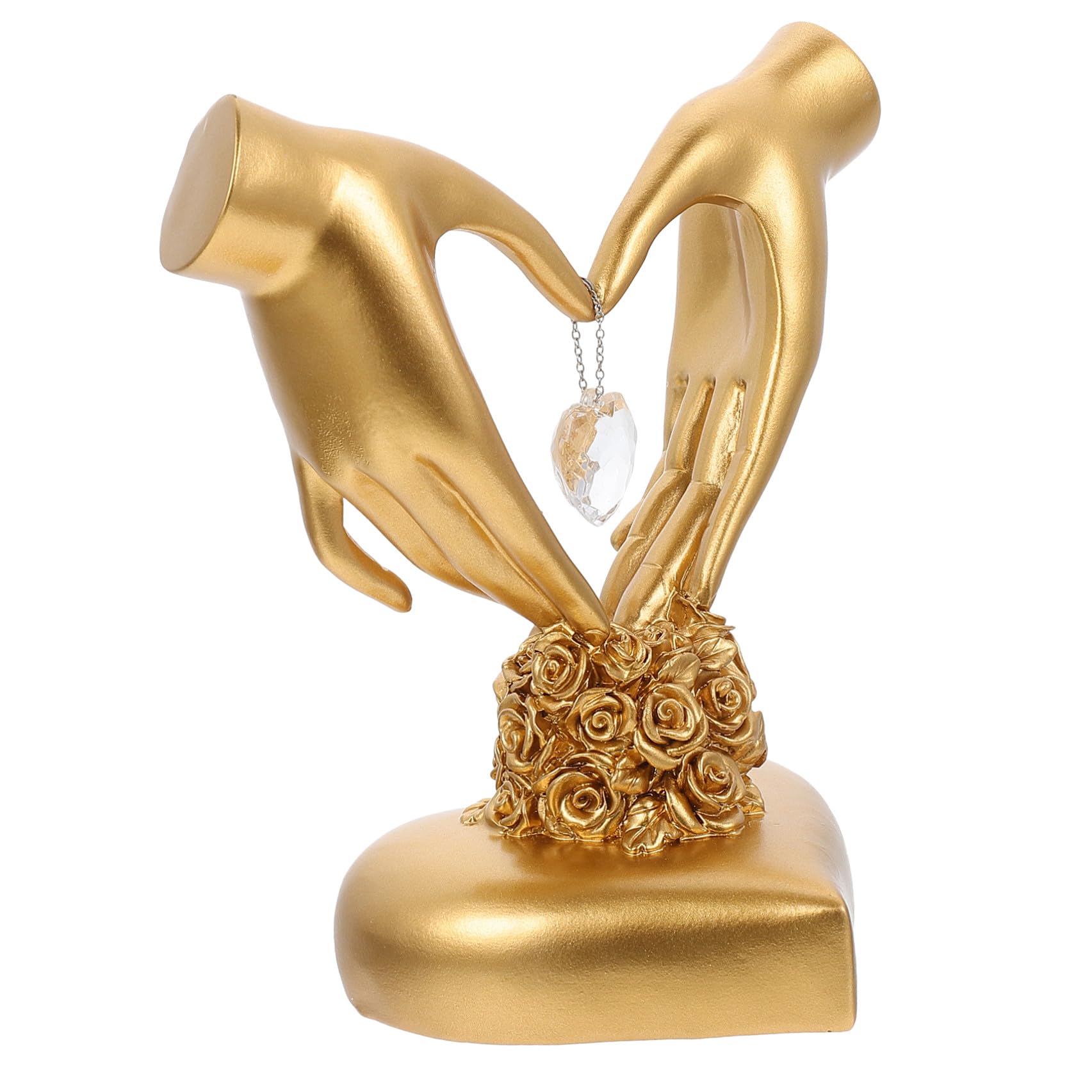 Amosfun Herzfigur aus Kunstharz Hochzeit Deko mit Rutschfesten Pads Leichtes Jubiläumsgeschenk für Valentinstag und Wohnraum