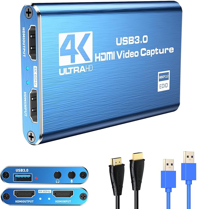 4K Audio Video Capture Card,USB 3.0 HDMI Video Capture
