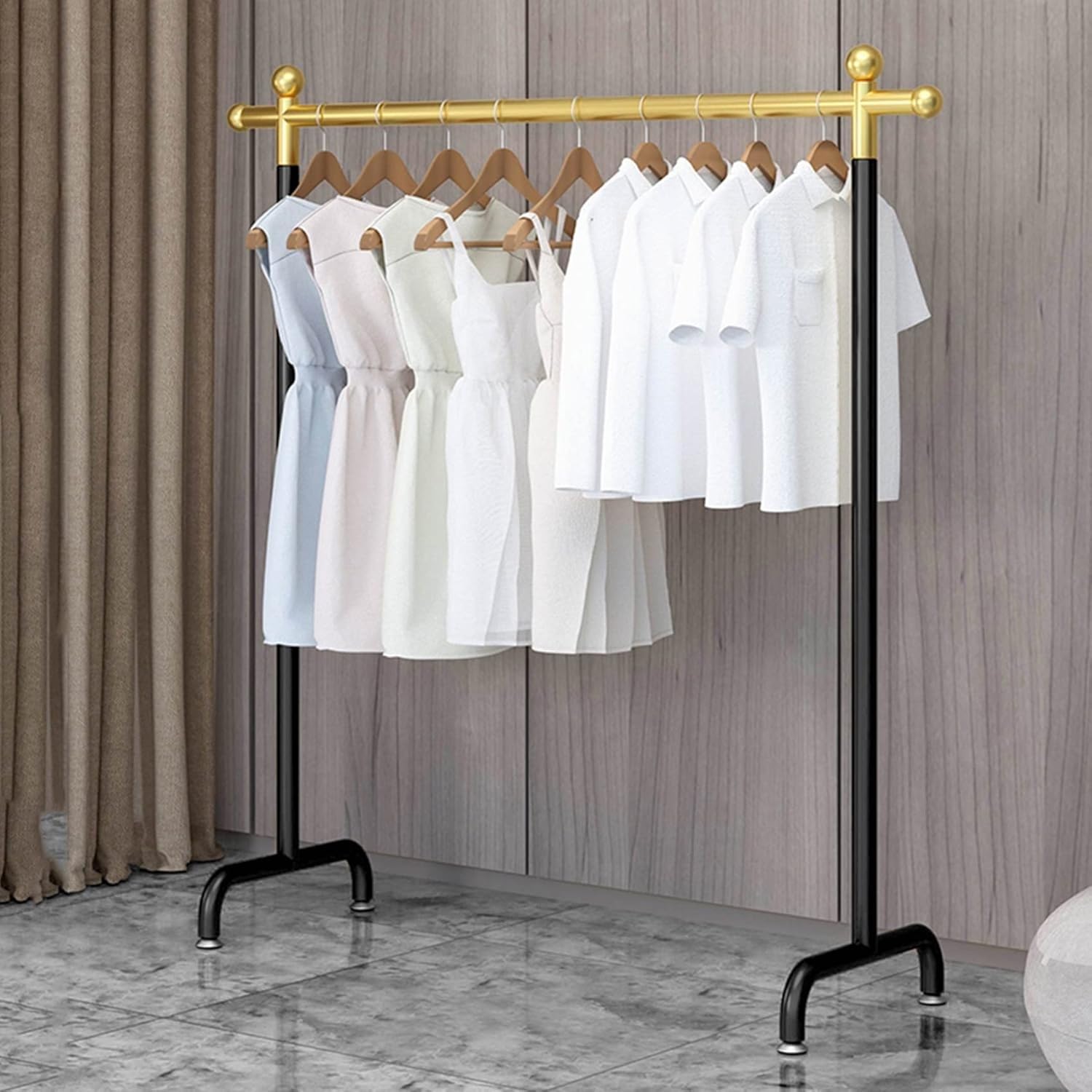 LRZPTDYU Heavy Duty Clothing Garment Rack Freestanding Clothes Display Hanger Commercial Storage Shelf Black & Gold 100x40x150cm Versatile Clothes Rack for Home & Retail