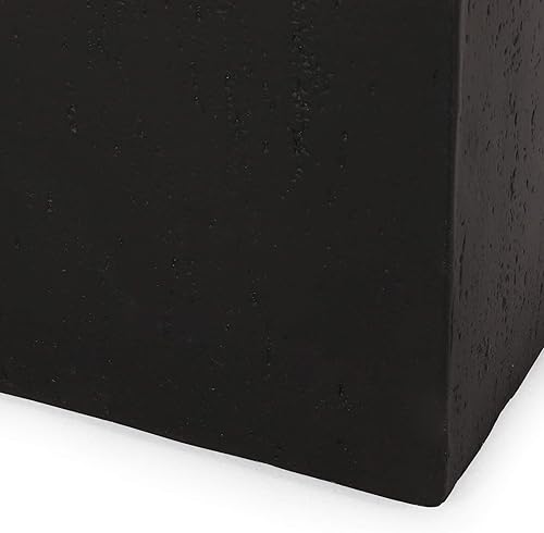 Miniatura 3 de Christopher Knight Home Vanessa - Maceta rectangular moderna de piedra fundida para exteriores, color negro, 15.75 pulgadas de profundidad x 31.25