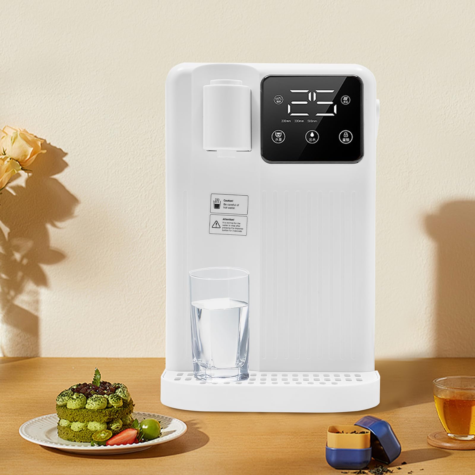 Instant Hot Water Dispenser?3l 1700w Instant Filtered Water Dispenser, 3 Seconds Instant Heat, Powerful Countertop Water Purification System with 2 Cartridges, Safety Lock (White)