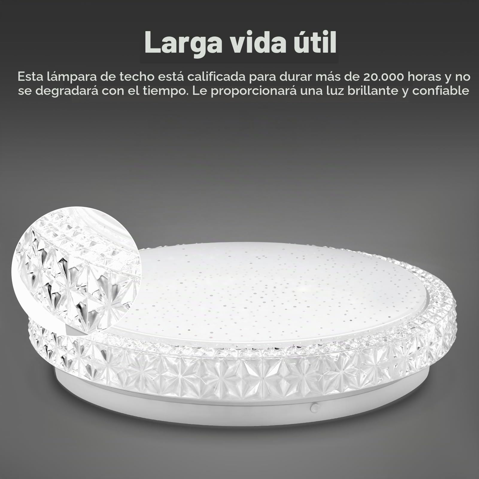 Lámpara de Techo 48W, 6500K Blanco frio Plafón LED Techo, 4800LM Plafon Luz LED, Ø48cm Plafon Redonda, Moderna Luz para Sala, Cocina, Dormitorio, Pasillo, Oficina