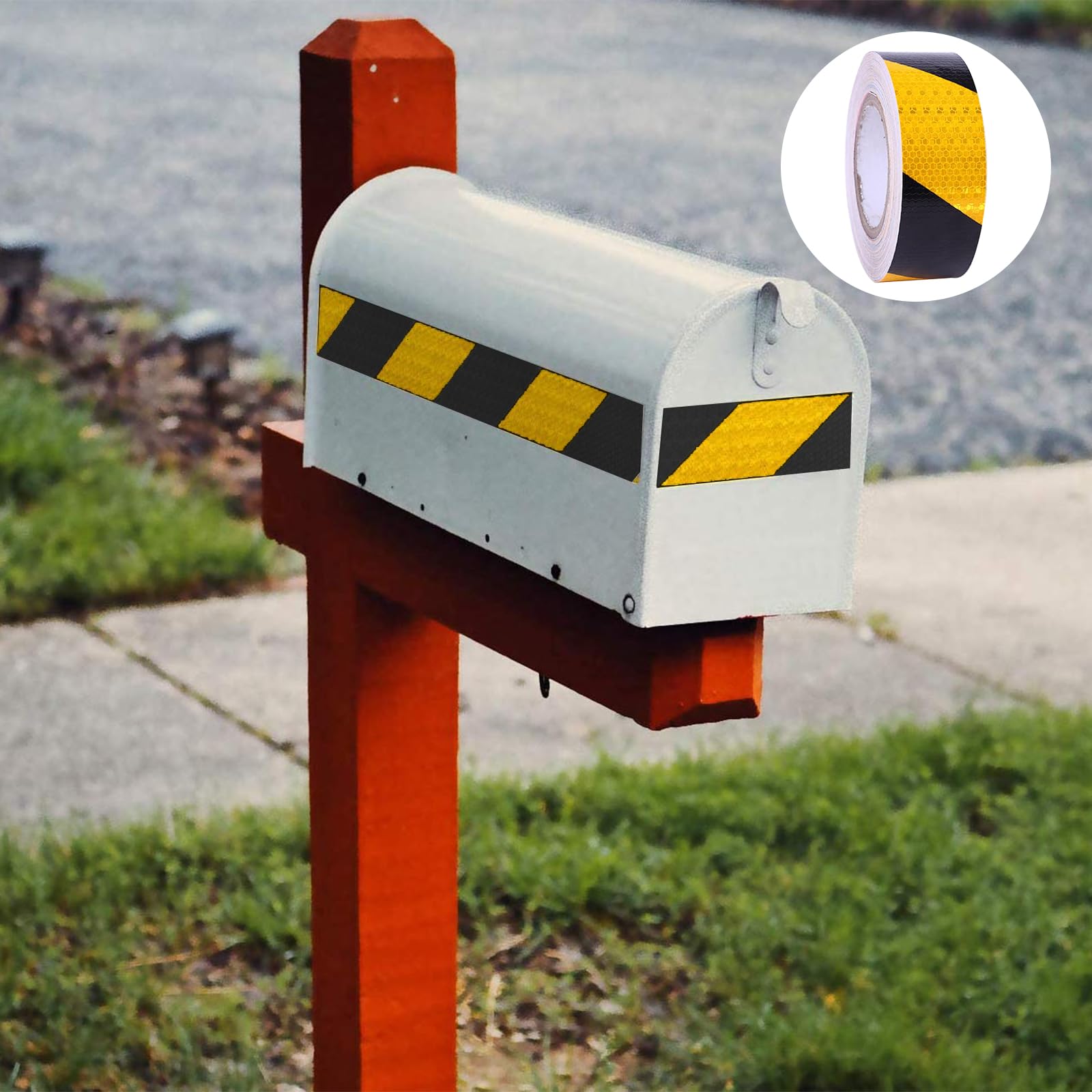 12m × 5cm Nastro Catarifrangente Adesivo, Nastro Segnaletico Giallo Nero, per la Sicurezza dei Segnali di Avvertimento