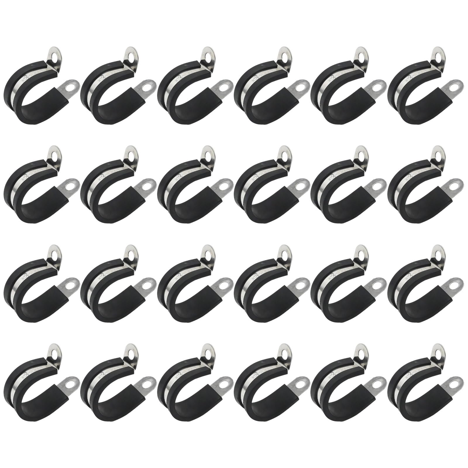 Abrazaderas de cable de acero inoxidable 304 UOIENRT de 1 pulgada y 24 piezas
