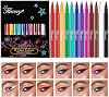 12 Colors Liquid Eyeliner Set, Colorful Neon Eyeliner Pencil Matte Colored Pen Waterproof Long Lasting Pigmented Rainbow Eye Liner Halloween Christmas Makeup Gift Kit for Women