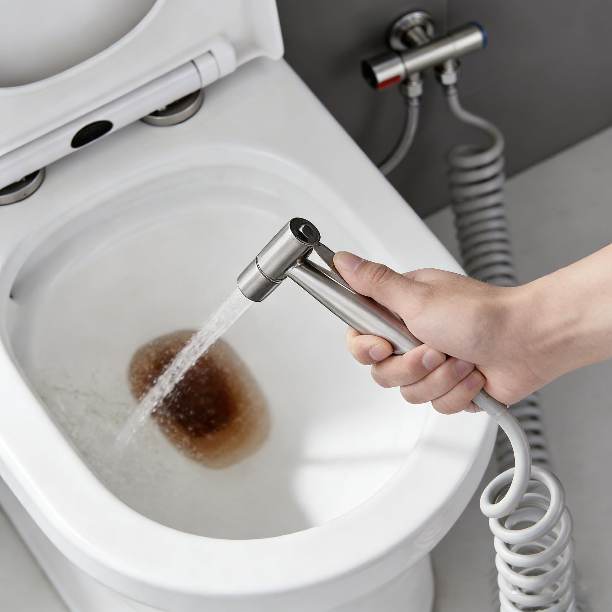 Handheld Bidet Sprayer for Toilet Adjustable Pressure Stainless Steel Jet Spray Kit Feminine Wash Cloth Diaper Cleaner Pet