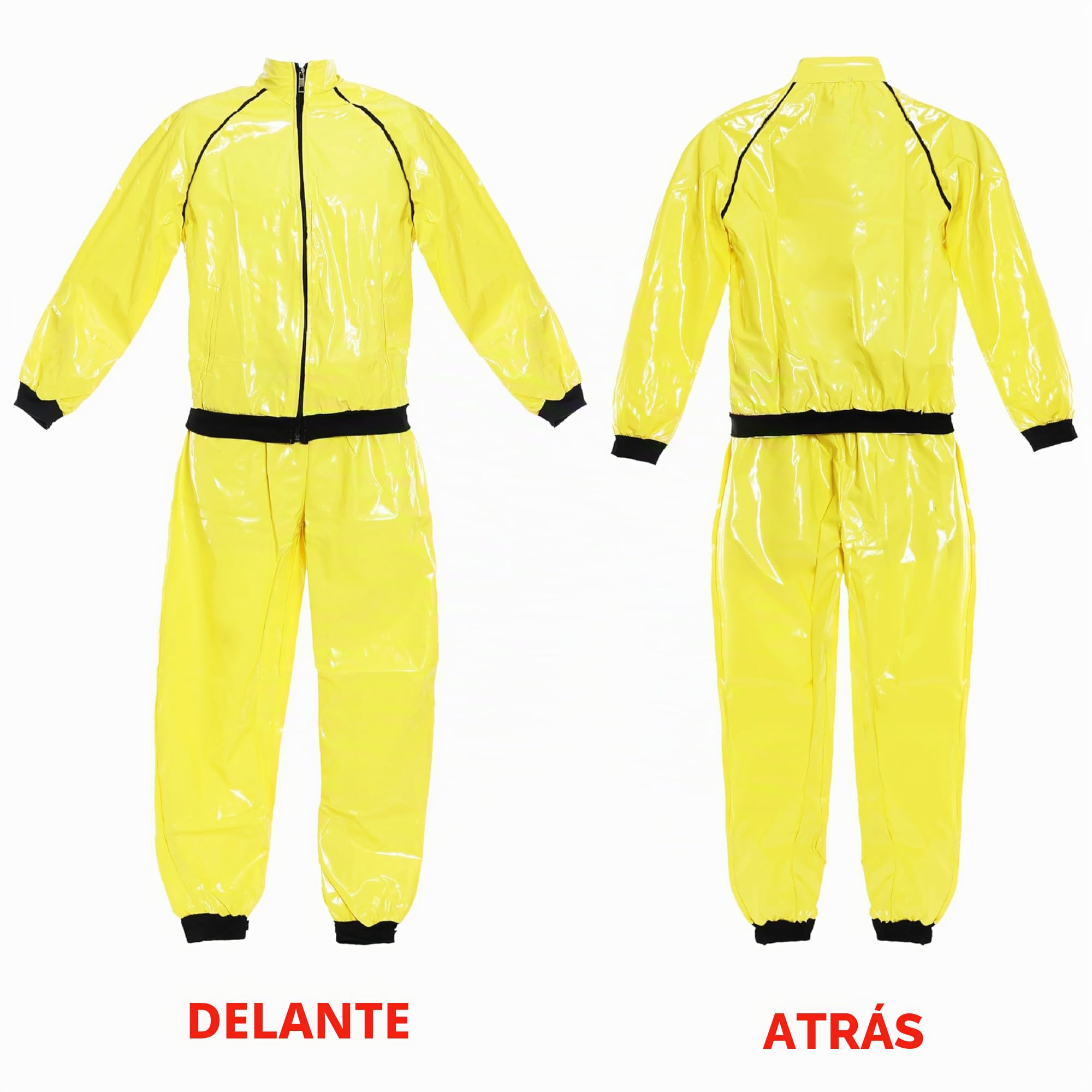 Disfraz de rapero amarillo para adultos, traje de concha amarilla y negra, sombrero rojo, gafas de sol amarillas, cadena de signo de dólar, percha negra, disfraz de película de televisión para adultos