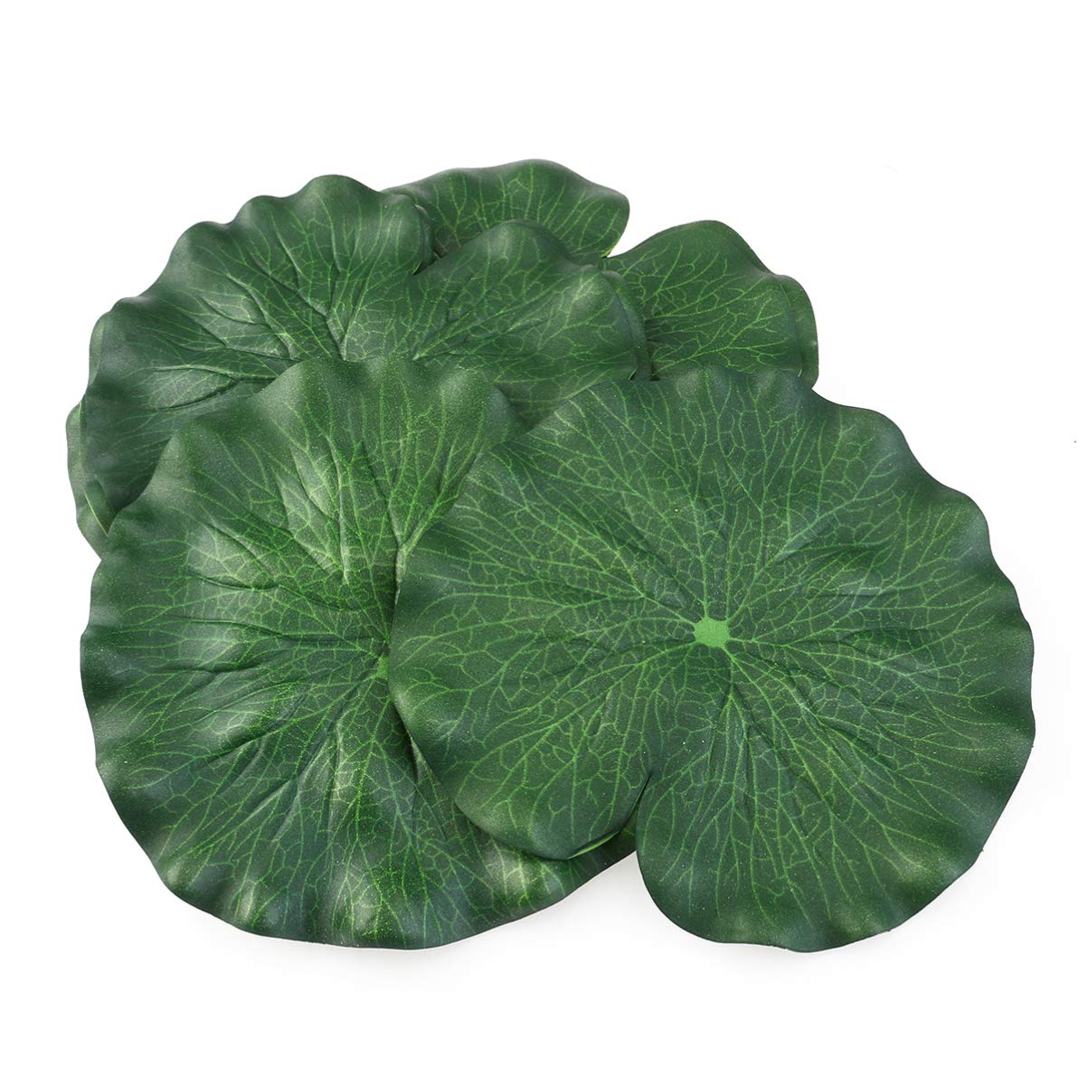 F FABOBJECTS® 10pcs Floating Lotus Leaf Floating Decoration Pool Water Lotus Leaf Aquarium Fish Pond Artificial Foliage Pond Decor Green-image-6