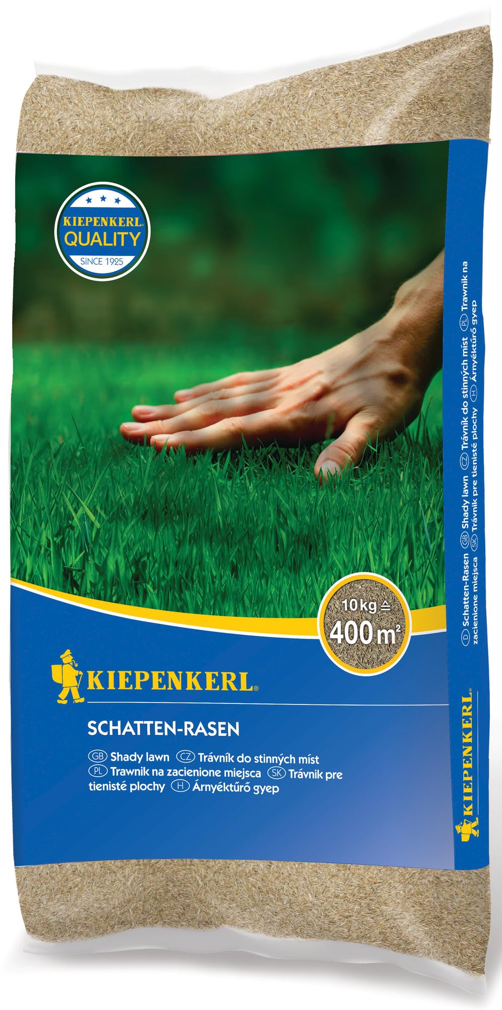 Kiepenkerl Schatten-Rasensamen 651555, 10 kg - Schattenrasen mit guter Schattentoleranz, schnelle Keimung, Rasensamen für robuste, tiefgrüne Rasenfläche, Rasensaat schnellkeimend