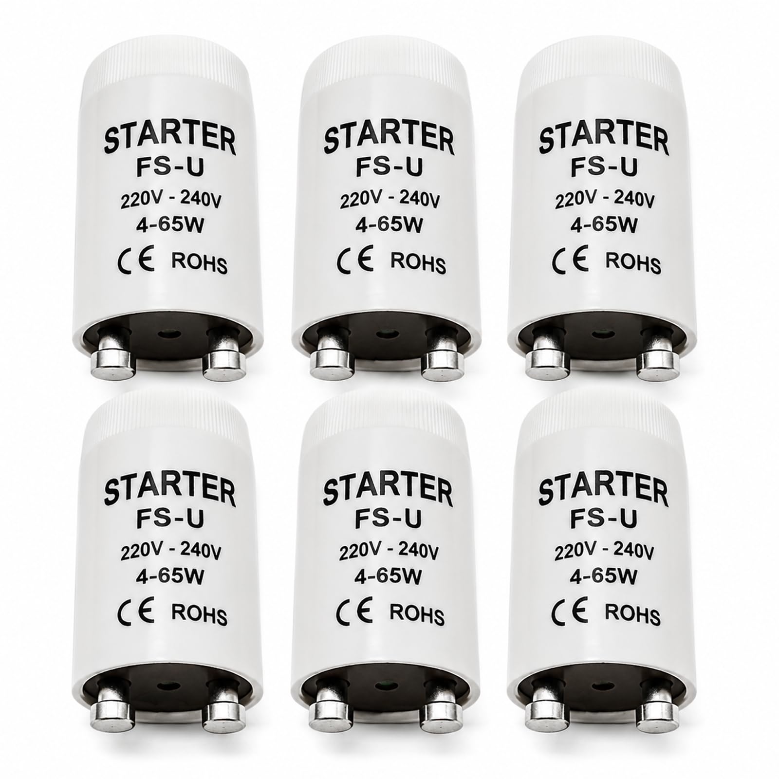 Fluorescent Light Starters 4-65W 220-240V T8 T12 Flicker-Free Linear Tube Strip Lamp Lighting Shunts Inductive Ballast Core Fast Ignition Spare Switch