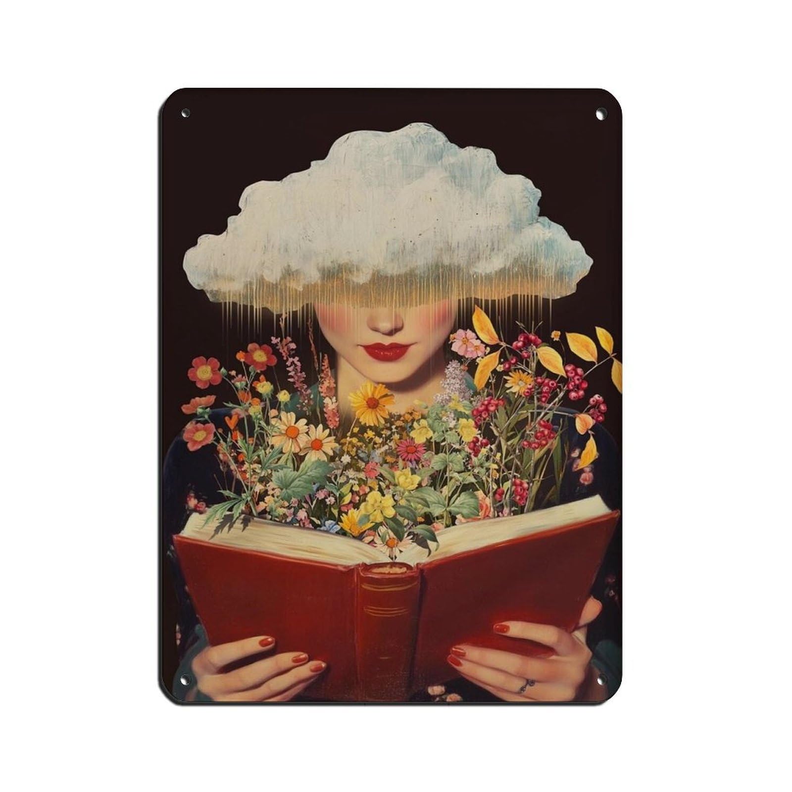 Knowledge Is Power Book Lover Tin Sign Vintage Metal Pub Club Cafe Bar Home Wall Art Decoration Poster Retro 12x16inch(30x40cm)