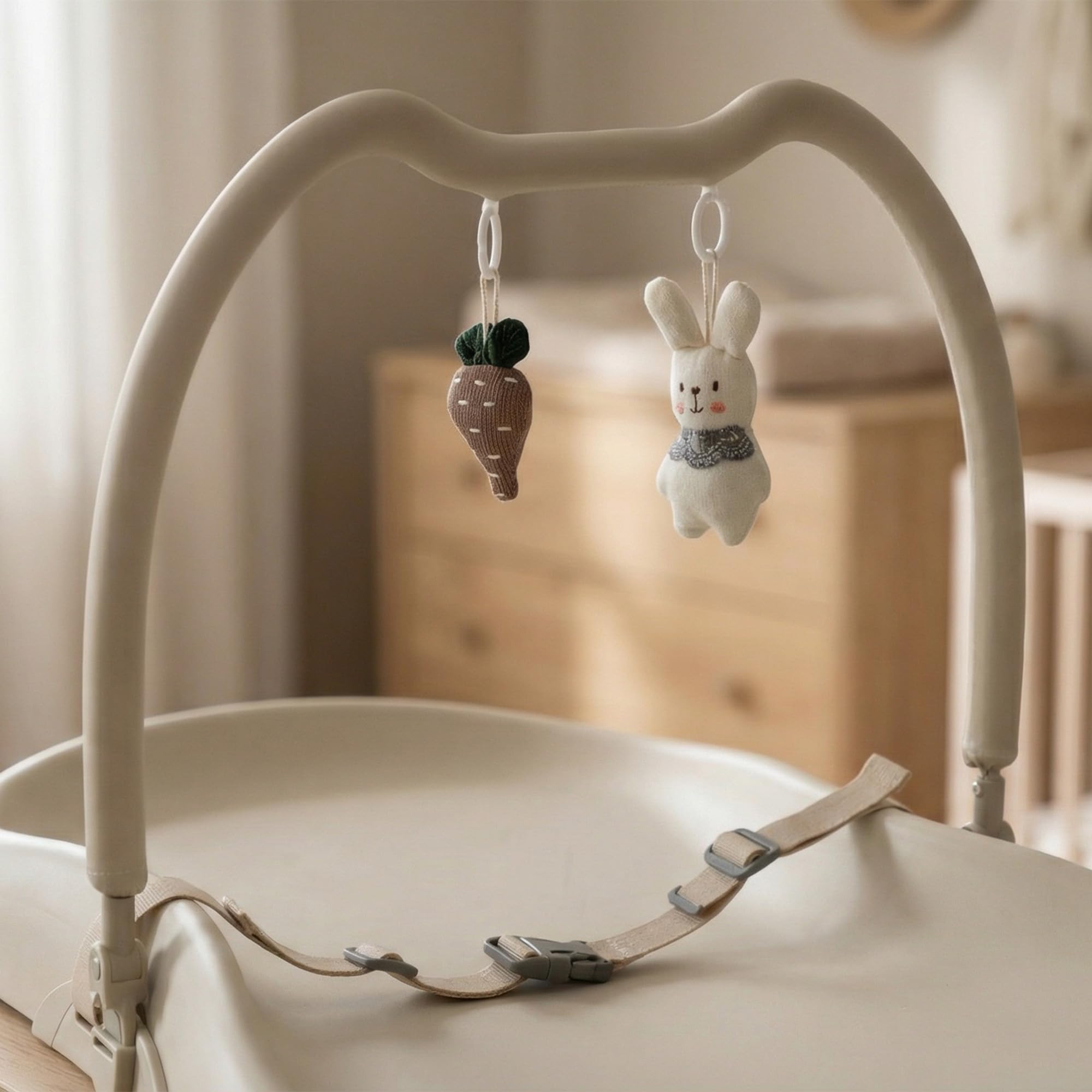 Beroring Wickelauflage Wickelunterlage abwaschbar mit erhöhten Seiten und verstellbarem Gurt rutschfester Unterseite für Wickeltisch Wickelkommode Wickelaufsatz für Babys Soft Linen