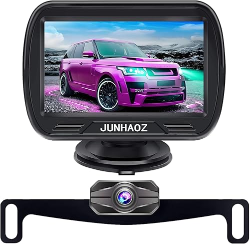Cámara de visión trasera para coche JUNHAOZ, cámara de respaldo para coche, camiones, SUV, camioneta, monitor IPS de 4.3 pulgadas, visión nocturna,