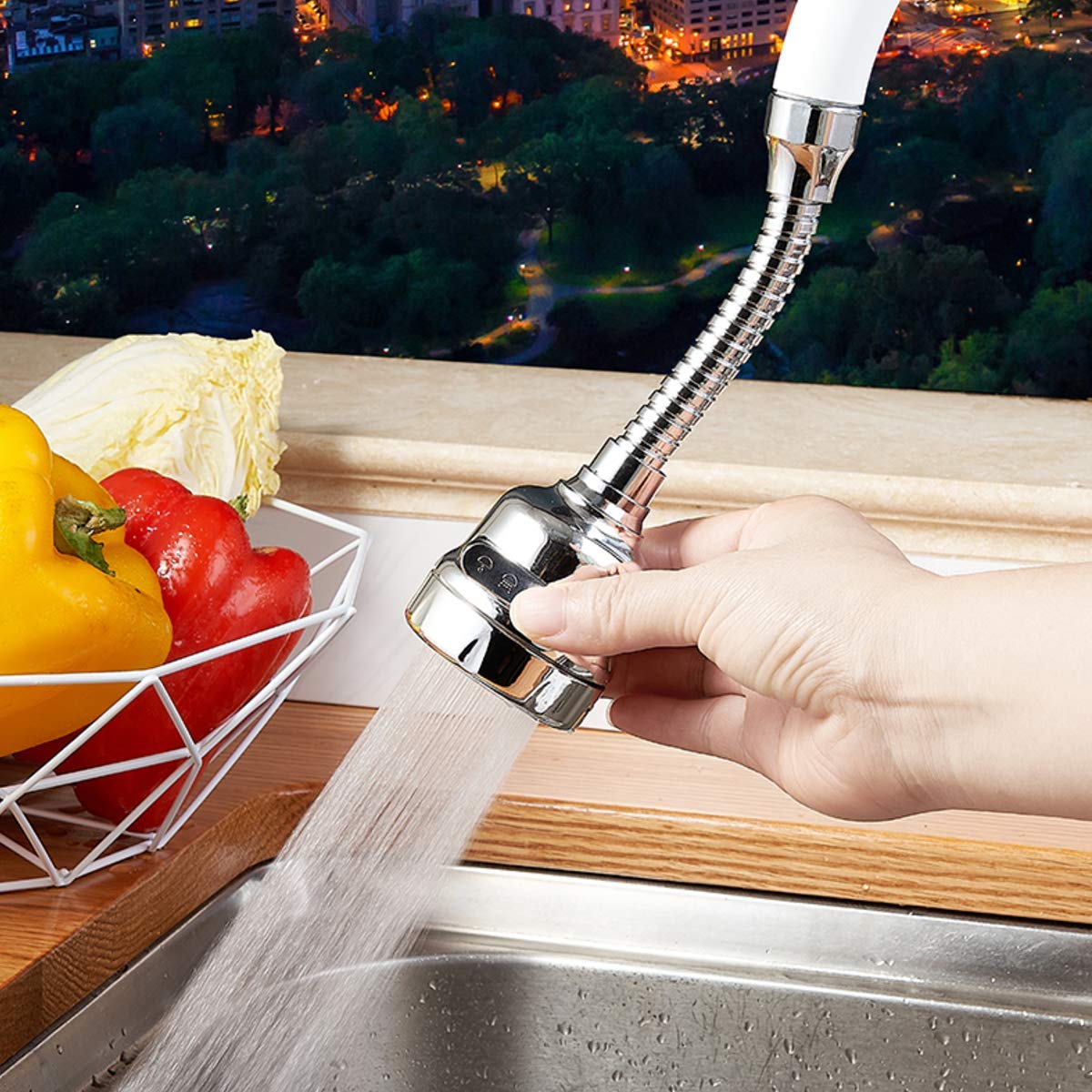 Leeonz Adjustable Kitchen Tap Spray Head 3 Gear, ABS Plastic Water-Saving Faucet 360°Swivel Faucet Nozzle Filter Splash-Proof Faucet Tap Aerator Bathroom Shower Kitchen Tap Sink Accessories (Long) (B08NCTW9Z9) Amazon Price History, Amazon Price Tracker