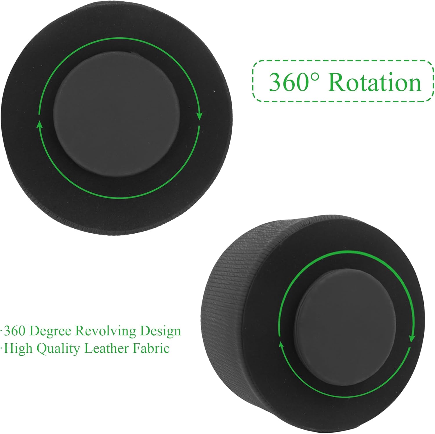 Remote Control Holder, 360°Spinning PU Leather Desk TV Remote Caddy,Desk Storage Box Room Accessories for Controller, Media,Mail,Calculator, Mobile Phone,Pencil(1-Big Wood Black)