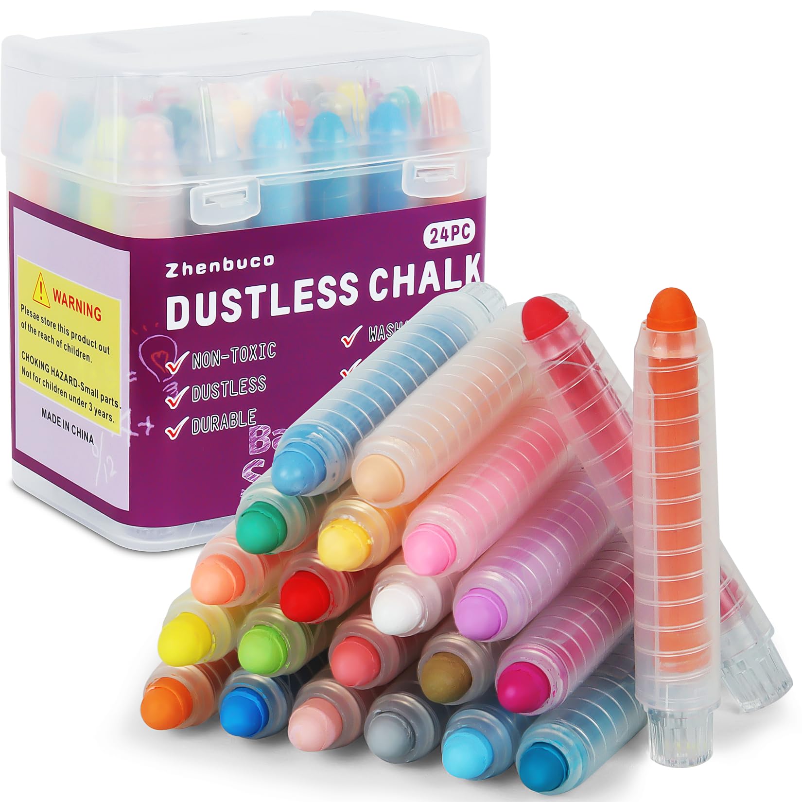 Amazon.com: Zhenbuco Sidewalk Chalk for Kids - 24 PCS Colored Non