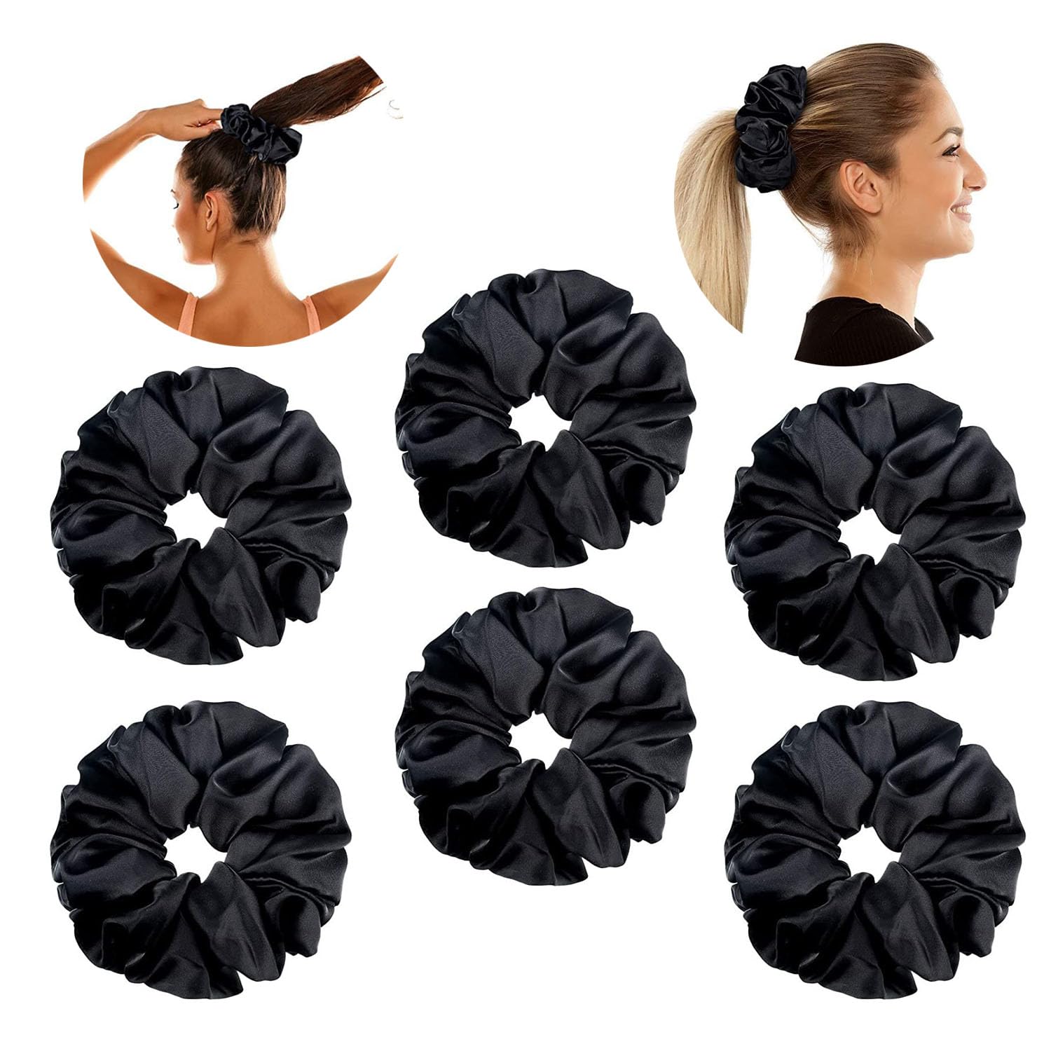 Evogirl Rubberdand Soft Elastic Seamless Scrunchie All Day Comfort Ponytailers Black, Med, For Women/Girls/School Use (Pack Of 12) (B07NNS9RTP) Amazon Price History, Amazon Price Tracker