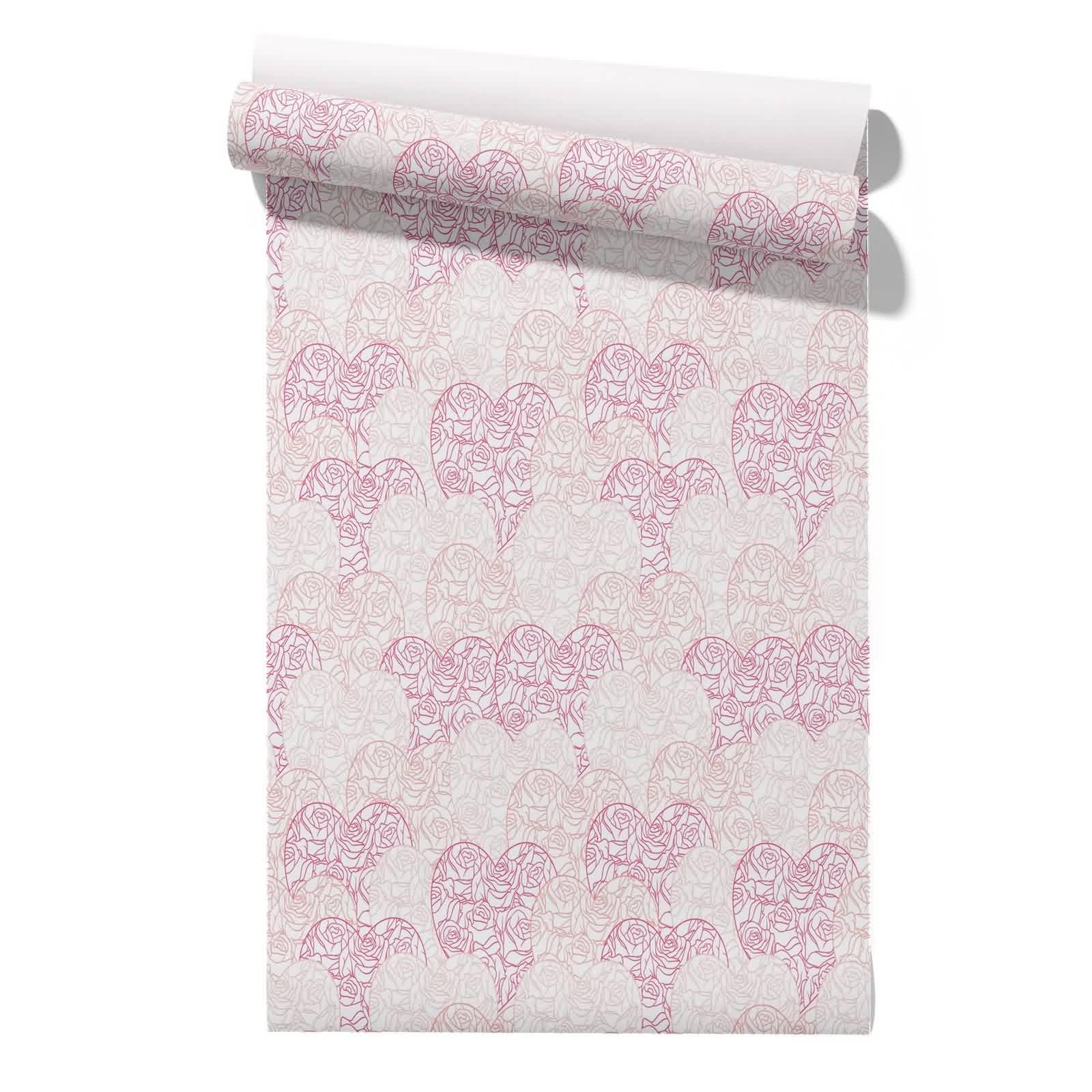 CEVAN Wallpaper Table Exterior Covering Love Romantic and Cute Bedroom Drawer Liner Fabric Peel Stick Accent Wall Wallpaper 45x300cm