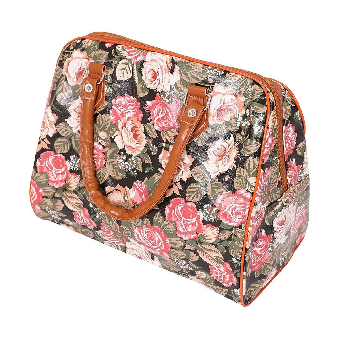 Edwardian Nanny Bag Accessory - Pack of 2 - Floral Patterned Bag with Zip and Leather-Look Handles - Adults Ladies Womens World Book Day Fancy Dress Costume Accessory — image 1