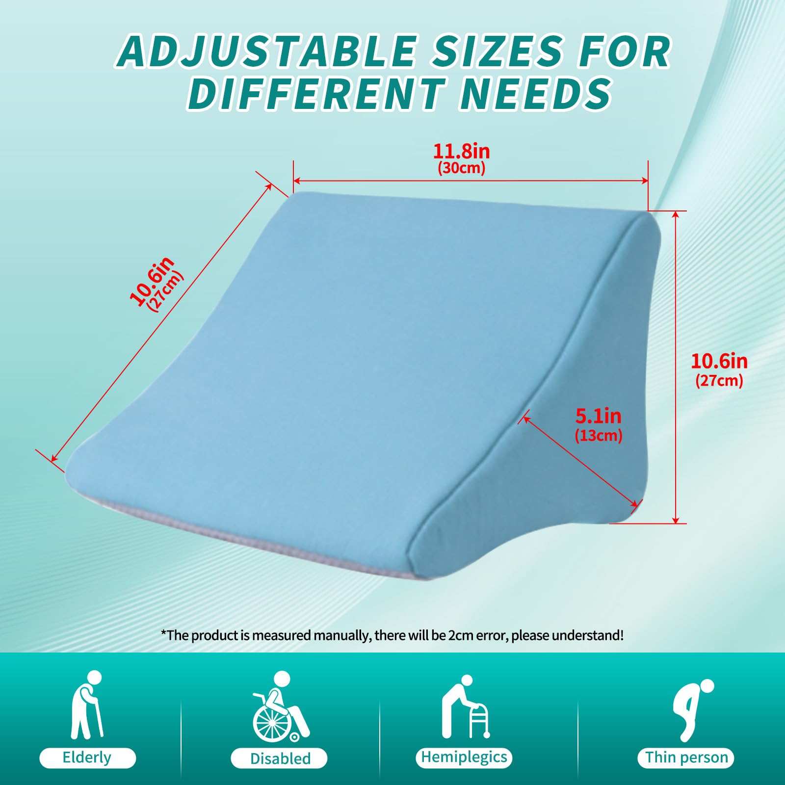 Soporte lateral ergonómico para silla de ruedas: mejora la estabilidad lateral con nuestro cojín especial que proporciona un mejor control de la postura y más comodidad en sillas de ruedas