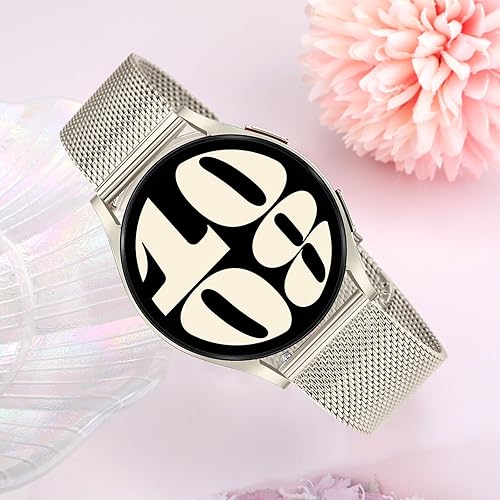 Miniatura 4 de TRUMiRR Correa de repuesto para reloj Galaxy Watch 7 6 1.575 in dorado, malla de acero inoxidable de 0.787 pulgadas para Samsung Galaxy Watch 7 6 5