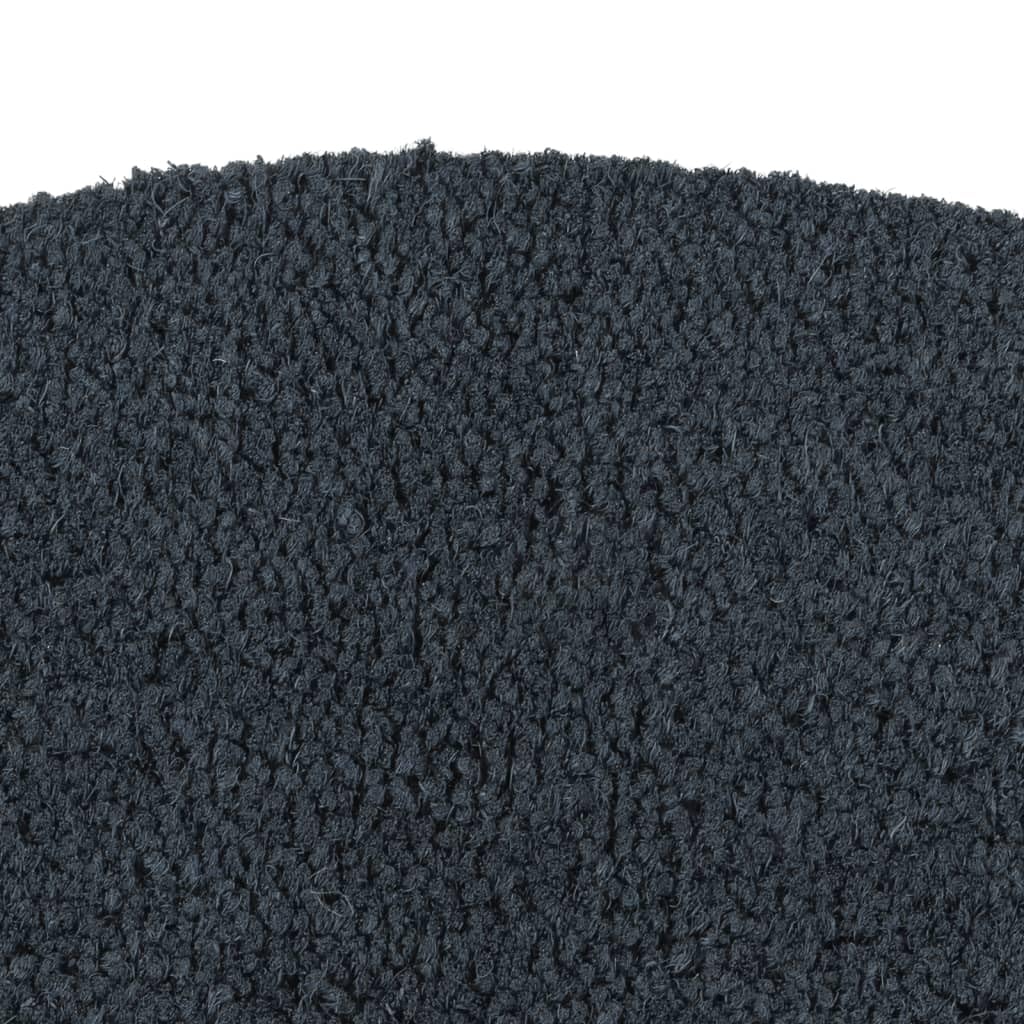 Felpudo semicircular gris oscuro de 50 x 80 cm de fibra de coco antideslizante para entrada, pasillo, terraza, jardín, diseño duradero, absorbente y lavable para un hogar limpio