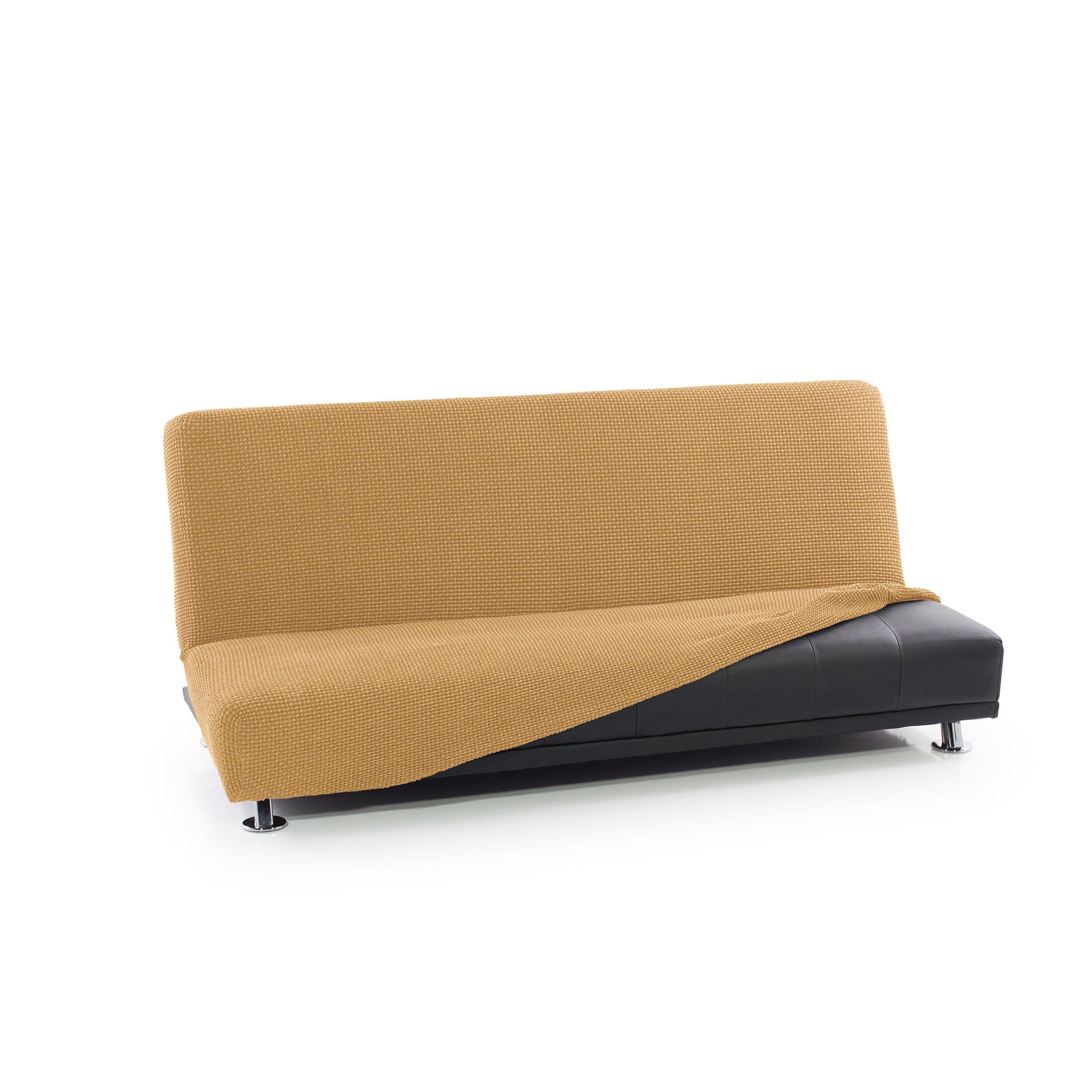FAVERTI Copridivano per letto Click Clack 3 posti da 160 a 200 cm | Modello NOVELE | Giallo | Fodera super elastica ideale per qualsiasi divano letto | Protezione di qualità tessuto jacquard in cotone
