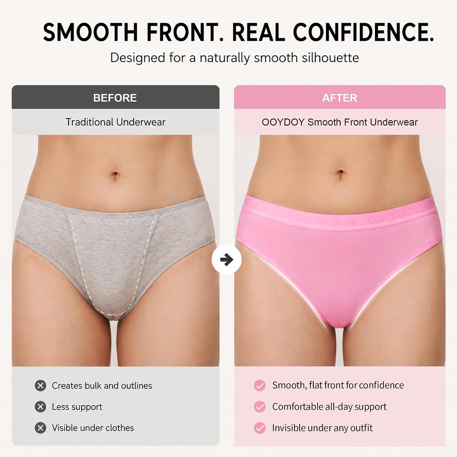 Gaff Panties for Trans Women, Tucking Underwear with Smooth Front Flattening, Feminine Bikini Tucking Panties
