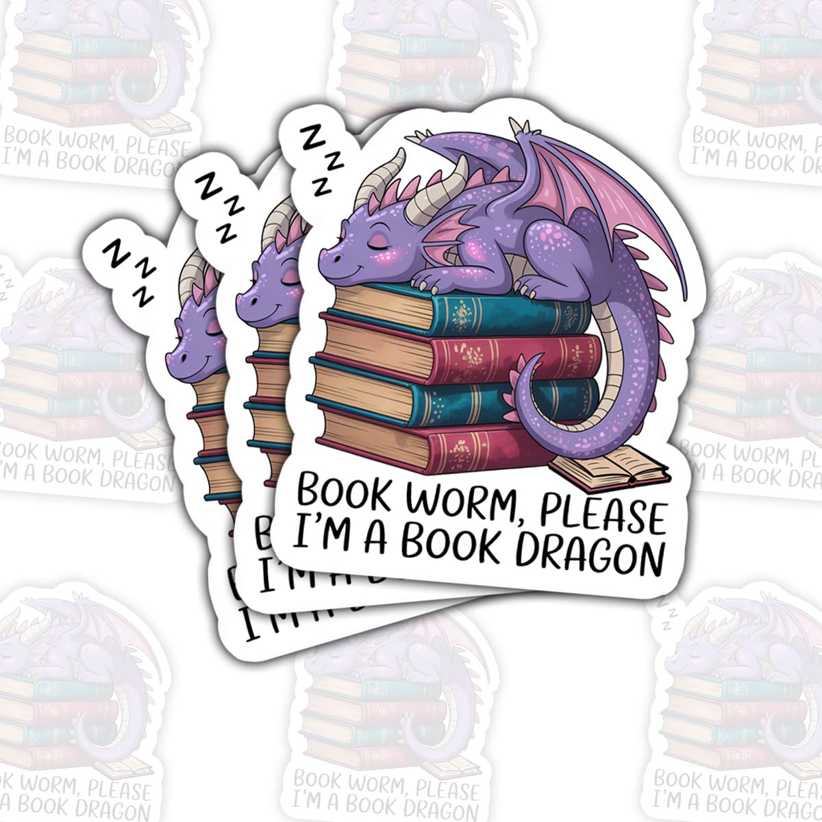 Photo 1 of (3pcs-3in) Bookworm Please I Am A Book Dragon Sticker Stickers Quote Gift