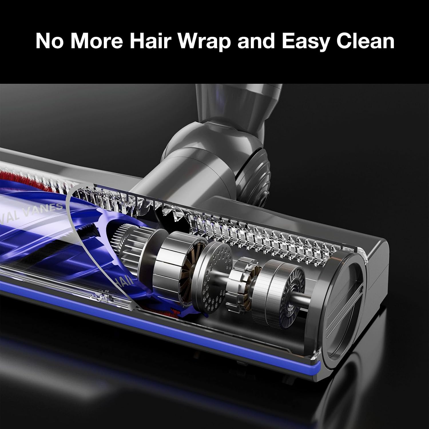 Upgraded Anti-Tangle Vacuum Cleaner Head Replacement Parts Compatible with Dyson V8 V11 V15 V10 V7, LED Light Quick Release Motorhead Brush Accessory Suitable for Most Carpet and Hardwood Floor