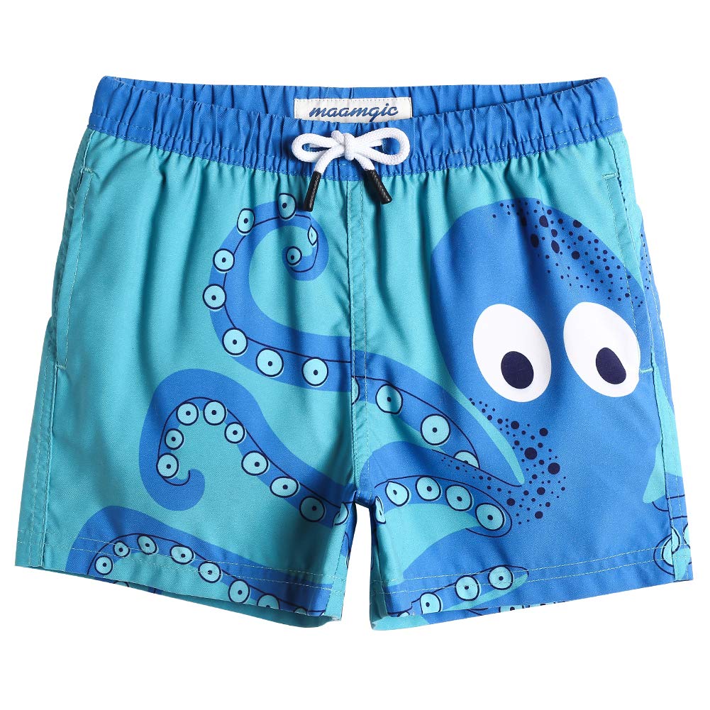 MaaMgic Little Boys' Beach Trunk Toddler Swim Shorts Animal Patterned Boardshorts Lightweight Beach Shorts Adjustable Waist Great for All Ages — view 19