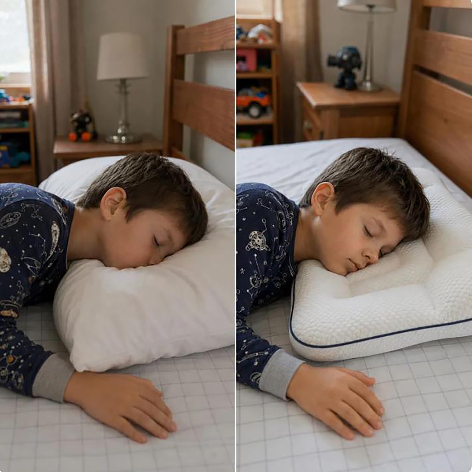 Générique Oreiller De Posture pour Enfants, Oreillers pour Enfants, Oreiller Respirant Double Face Enfant De 1 À 12 Ans, Oreillers Enfant Dormant sur Le Côté, Idéal Les Voyages (6-12 Years Old)