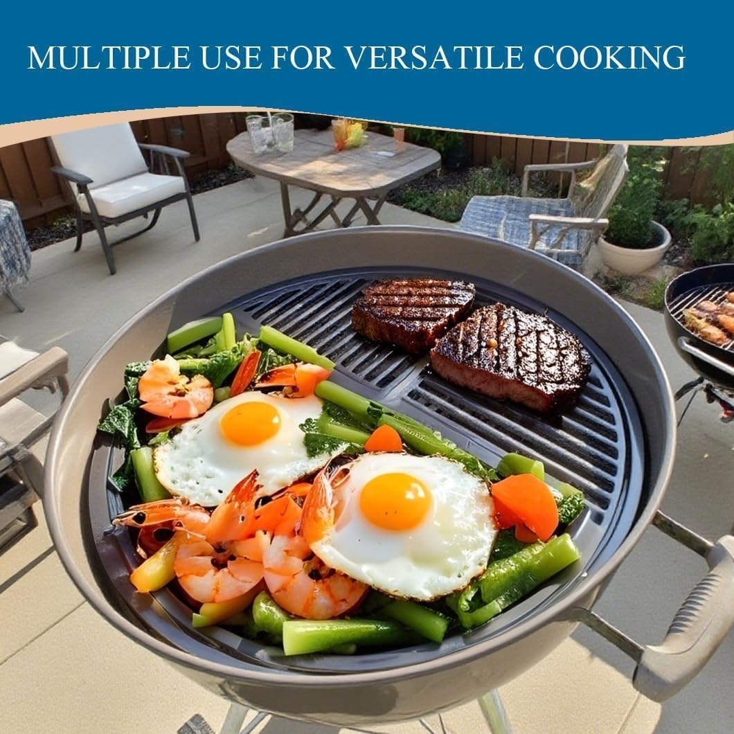CH83G Cast Iron Grate Fit 22.5" charcoal kettle grills like Weber Gold and Silver and the Superdome from Grilldome, SnS Grills, Recteq, Outdoorchef, Masterbuilt, and Napoleon