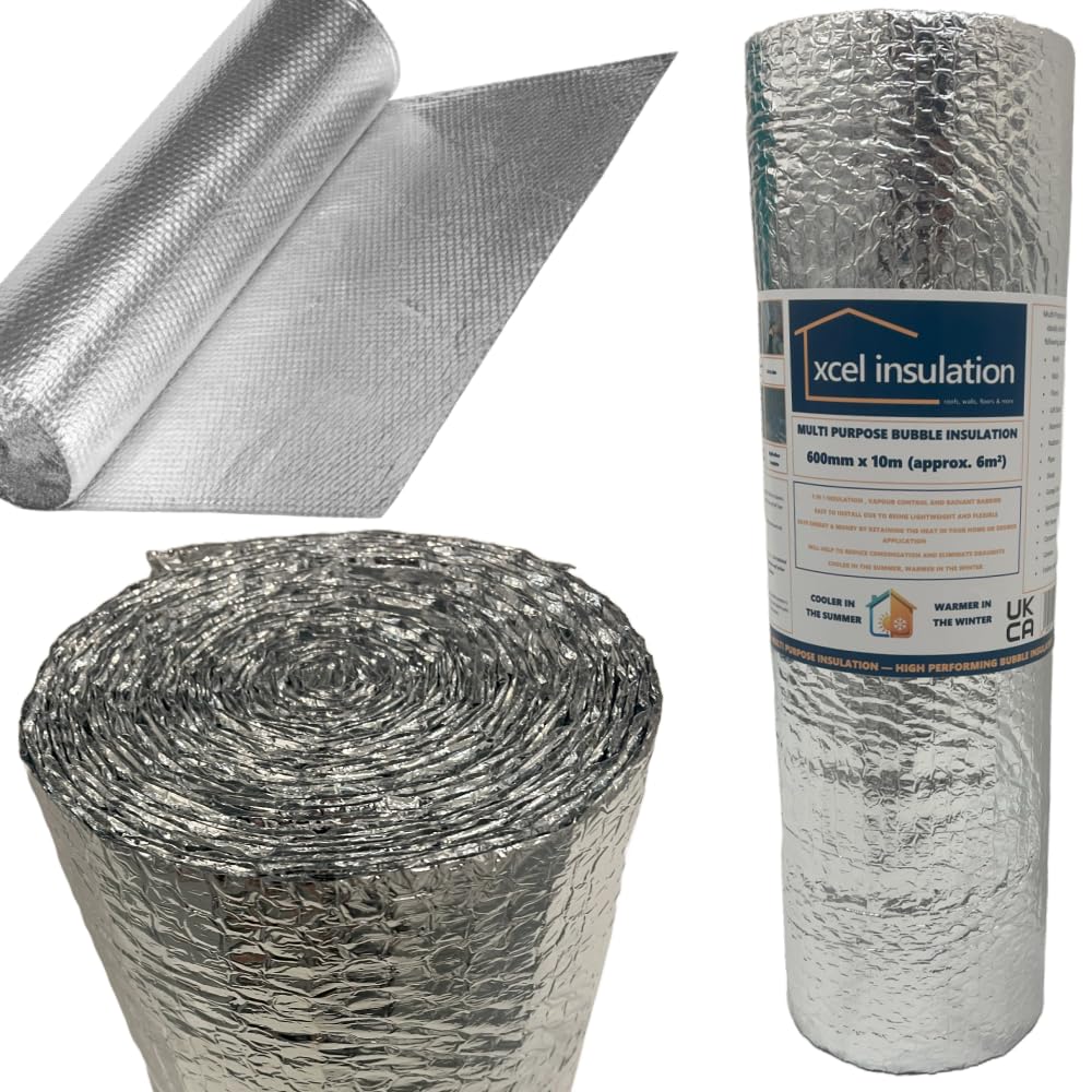 Xcel Insulation Silver 600Mm X 10M, Xcel Multi Purpose Insulation, Loft, Van Conversions, Thermal Aluminium Reflective Foil