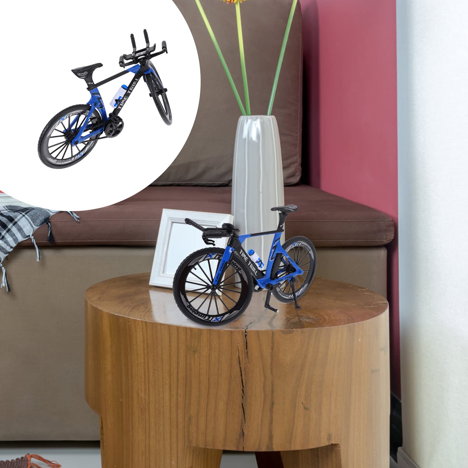Toyvian Modello in miniatura per bicicletta da corsa, decorazione da tavolo, decorazione creativa, per casa, ufficio, 7,09 x 3,94 x 1,97 cm, regalo per gli appassionati di ciclismo