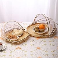 Vista 6 de Cesta de bambú para servir alimentos con tapa, cesta cuadrada tejida a mano para pan y verduras, contenedor de almacenamiento de alimentos a prueba