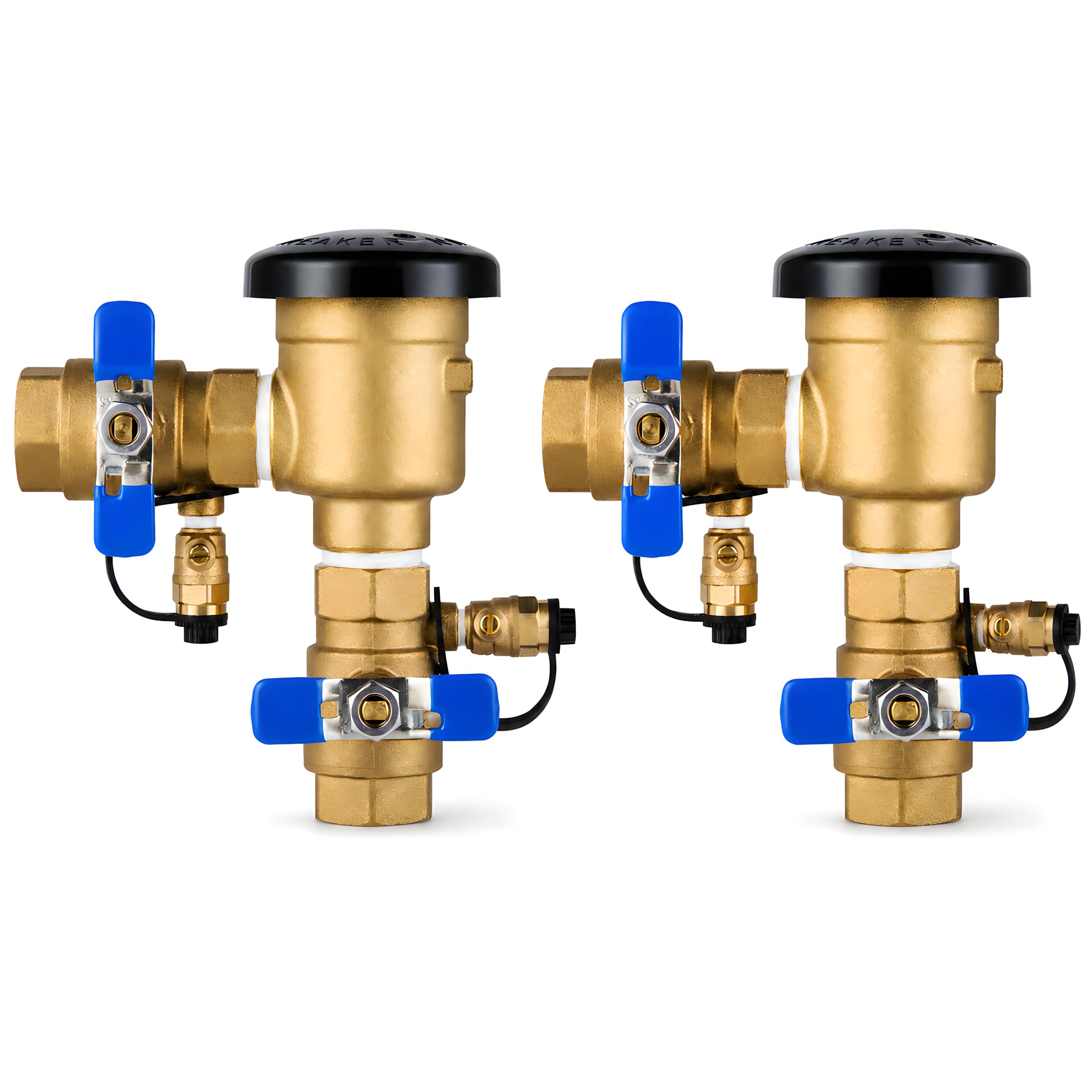 YEE 2-Pack 1' Brass Pressure Vacuum Breaker Assembly