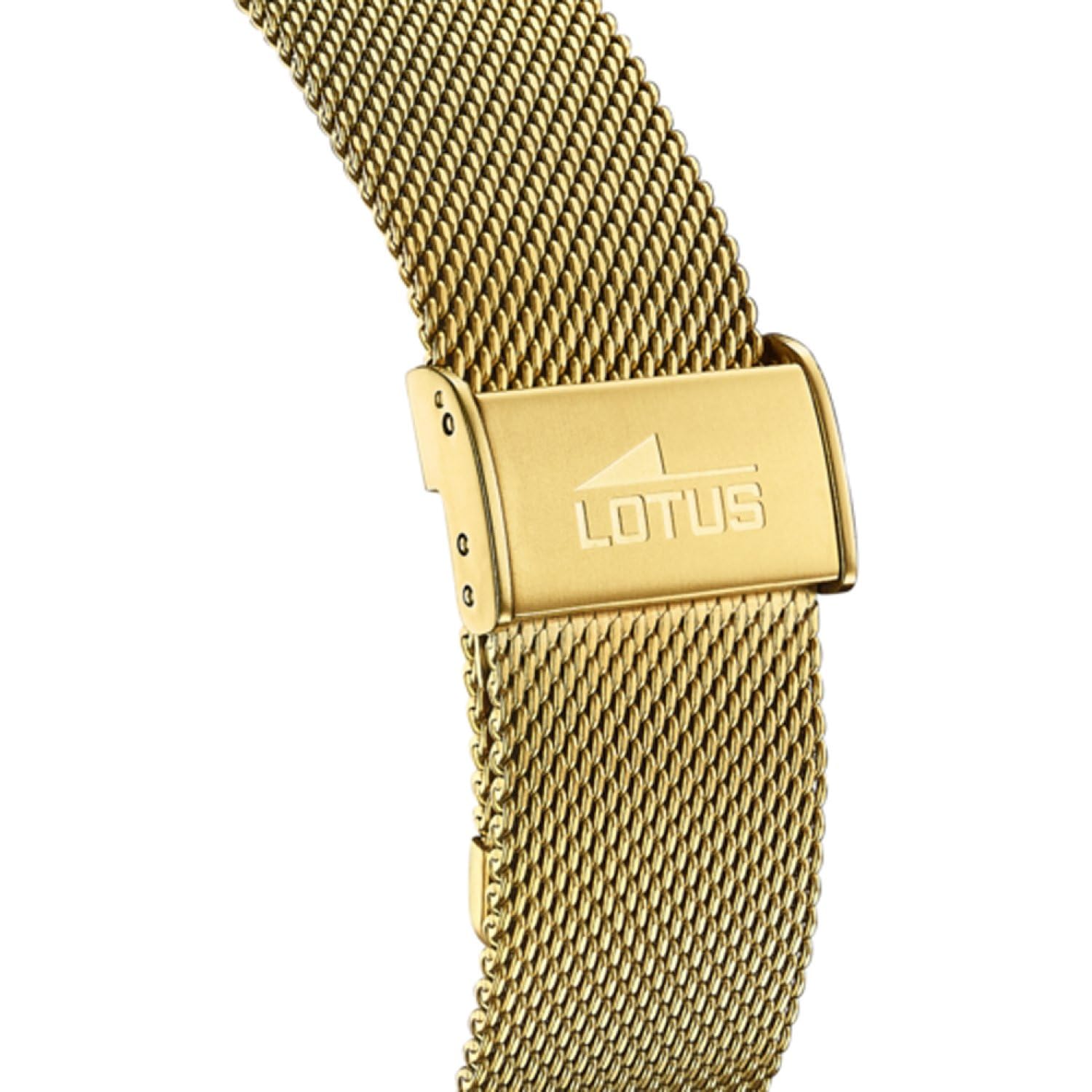 LOTUS Reloj Inteligente Mujer - Smartwatch de Acero Inoxidable Dorado - Resistente al Agua IP65 - Control Música, Cuenta Pasos y Calorías, Teléfono, Deportes, Frecuencia Cardíaca, 50038/1