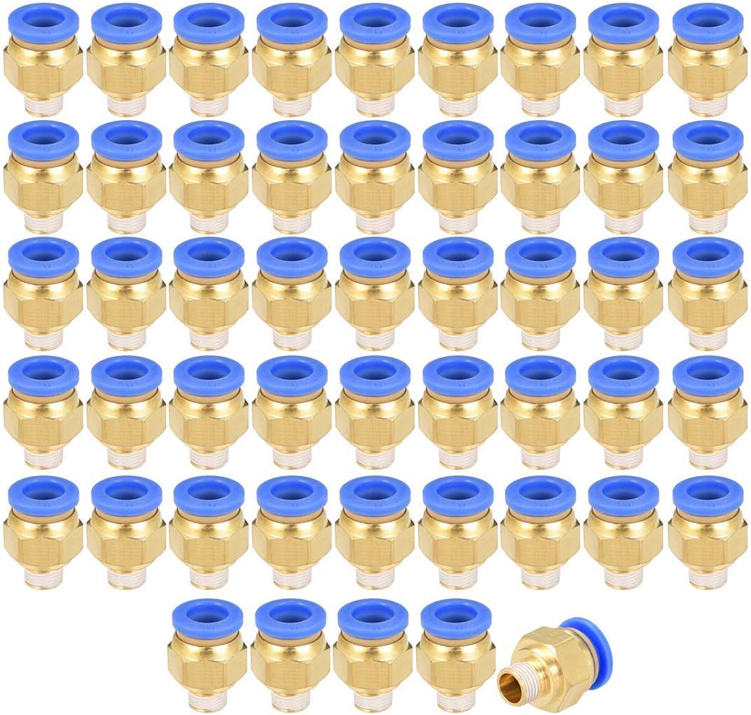 XYWHPGV Straight Pneumatic Push to Connect Quick Connect Fittings G1 / 8 Male x 8mm Tube OD 50pcs(45c37 5ed1b 352b4 ffa07 5437a 920e6