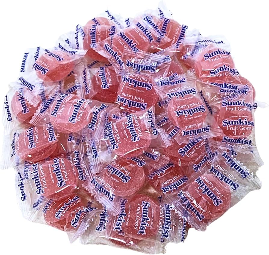 Original Fruit Sun-kistGems Soft Candy, Only Pink Grapefruit real natural Flavor, individually wrapped-1lbs