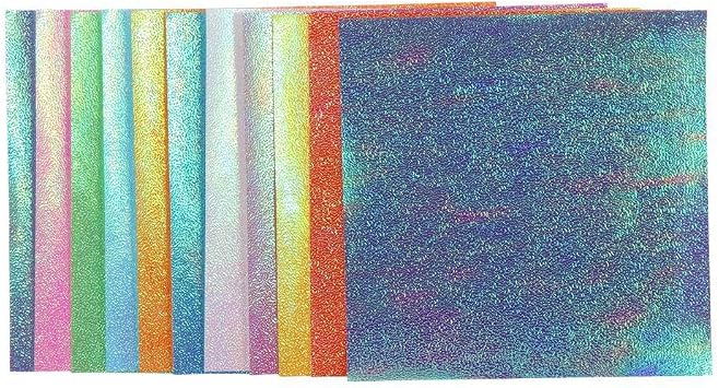 100Pcs Iridescent Origami Paper,Glitter Folding Solid Color Papers,Colored Origami Sparkly Paper for Birthday Party Decor Scrapbook