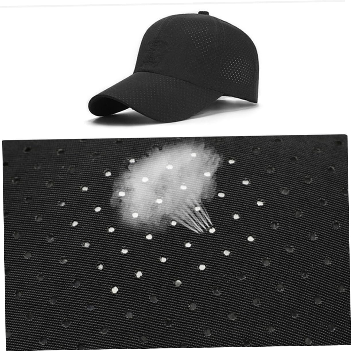 FOMIYES Béisbol para Protección Solar Sombrero Transpirable para Actividades Aire Color Negro