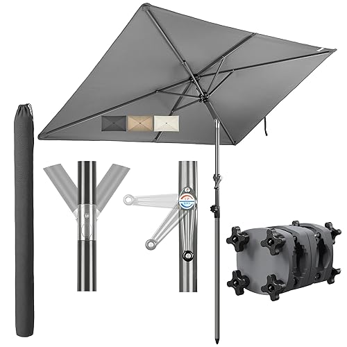 4smile SunnyShade Sonnenschirm Balkon mit Halterung im 3-er-Set, UV 50+,