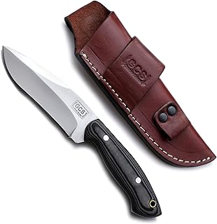 GCS Handmade D2 steel Hunting Knife G10 Handle Fixed Blade Knife with Right Hand Scout Carry Buffalo Leather Sheath and Sharpening Stone for Hunting Camping Survival and EDC GCS 751 - GCS Knives