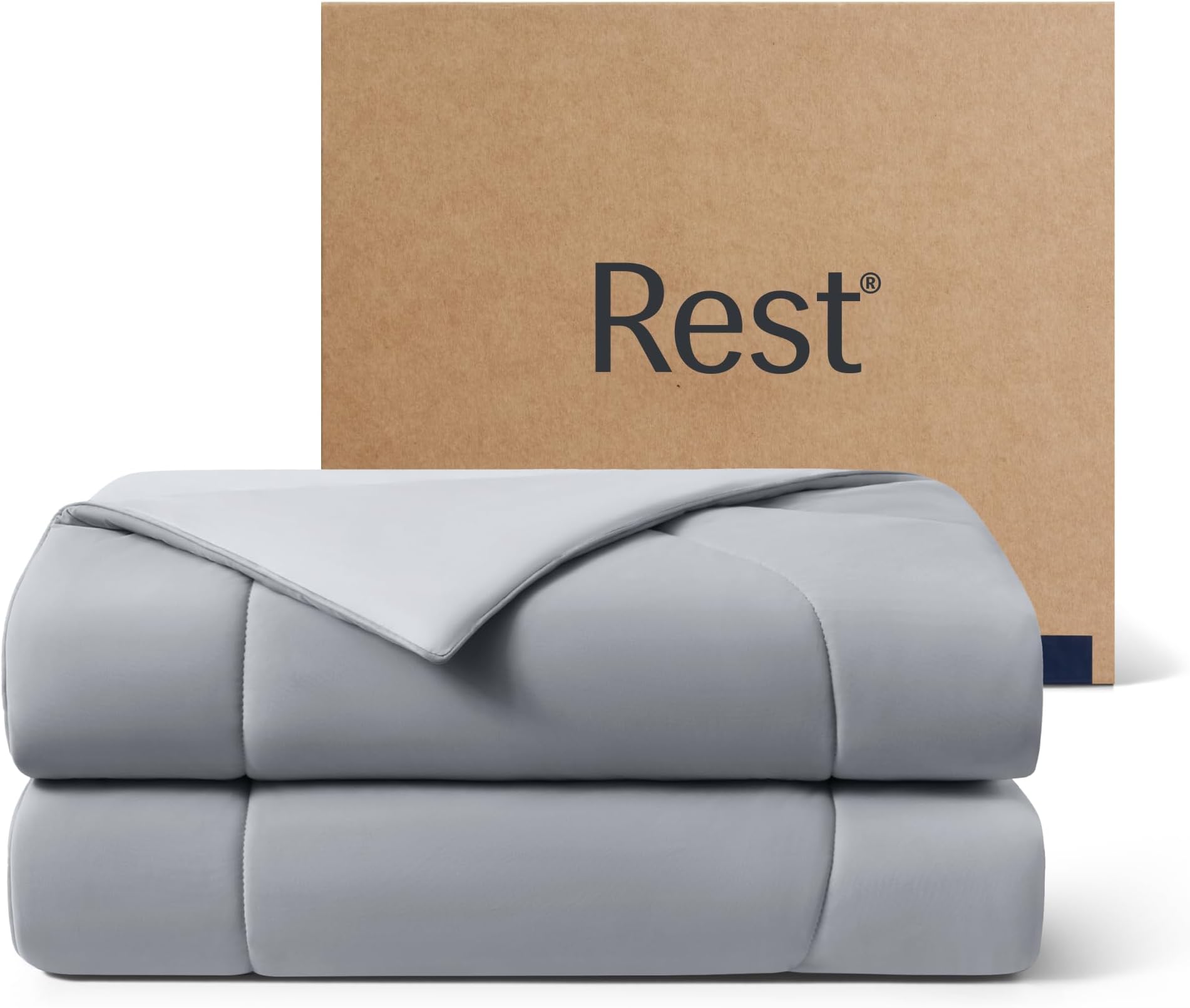 REST® Evercool® Cooling Comforter, Twin/Twin XL, Blanket for Hot Sleepers, All Season Bedding to Keep Cool for Night Sweats, Breathable Lightweight Blanket, 68"x90" Inches, Cool Gray