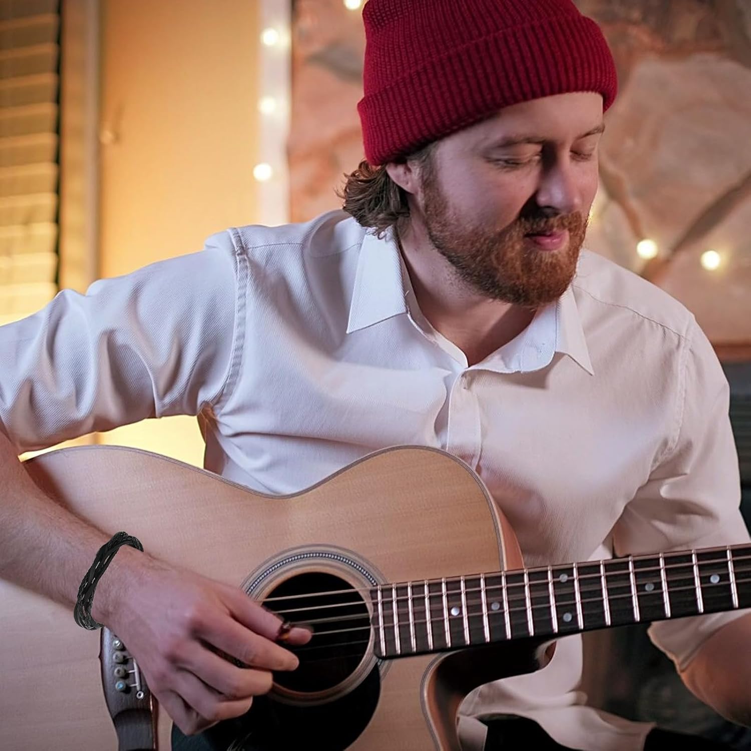 NEWITIN 36 Pieces Braided Leather Bracelets for Men Woven Cuff Wrap Bracelet Wood Beads Cuff Bangle Adjustable Wristband Bracelets Ethnic Tribal Bracelet Set for Women Men - Image 5